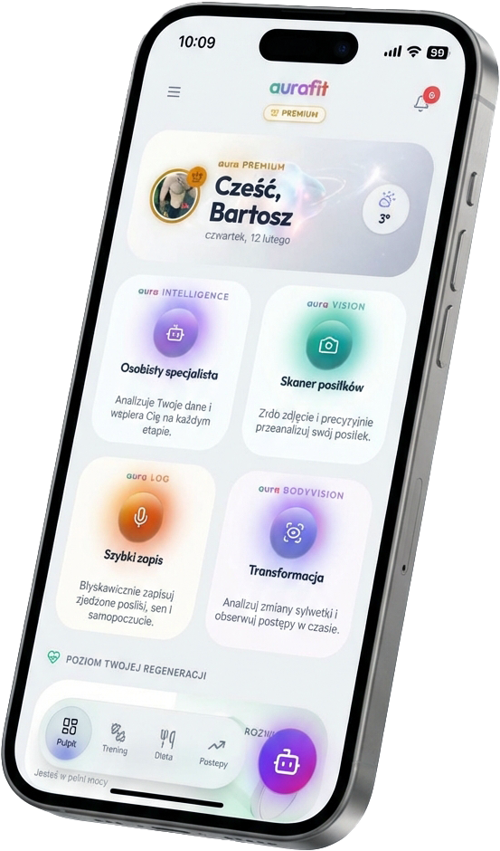 Podgląd aplikacji aurafit